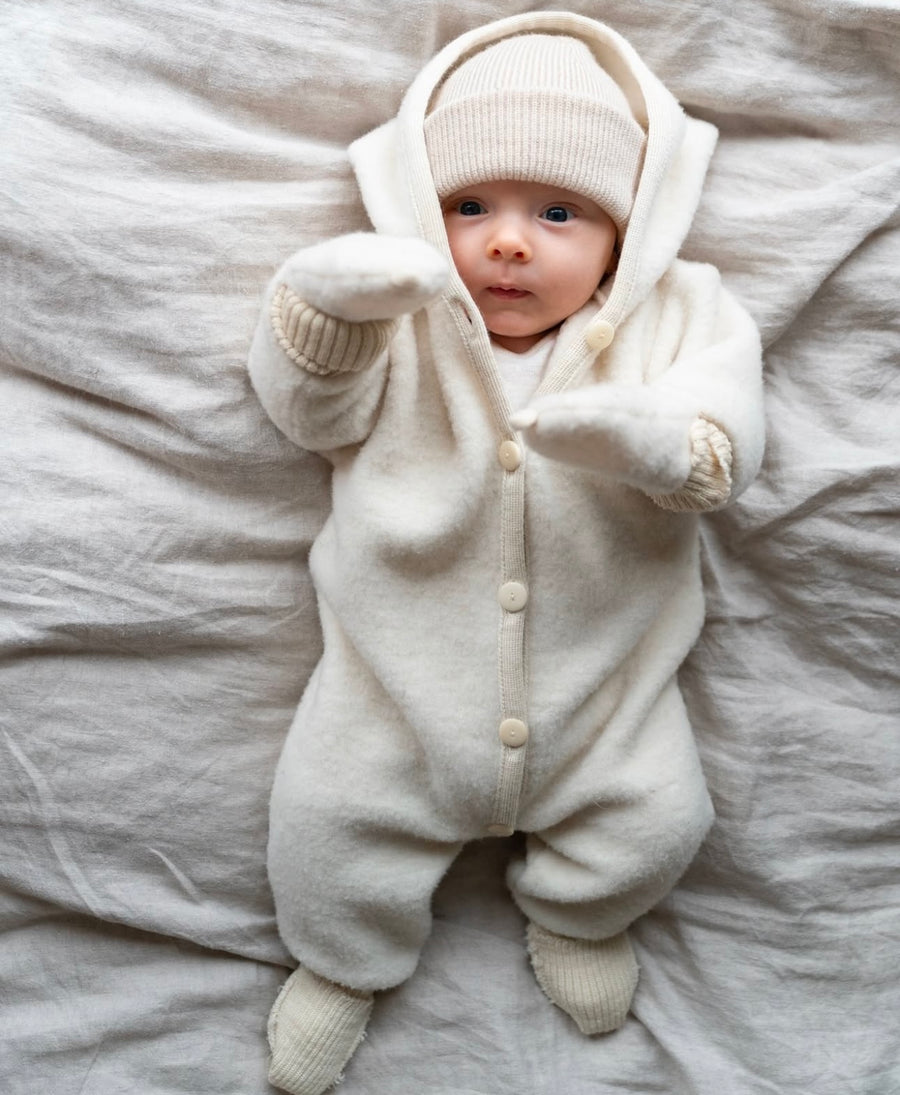 Reiff - wollen fleece overall - onsie - naturel