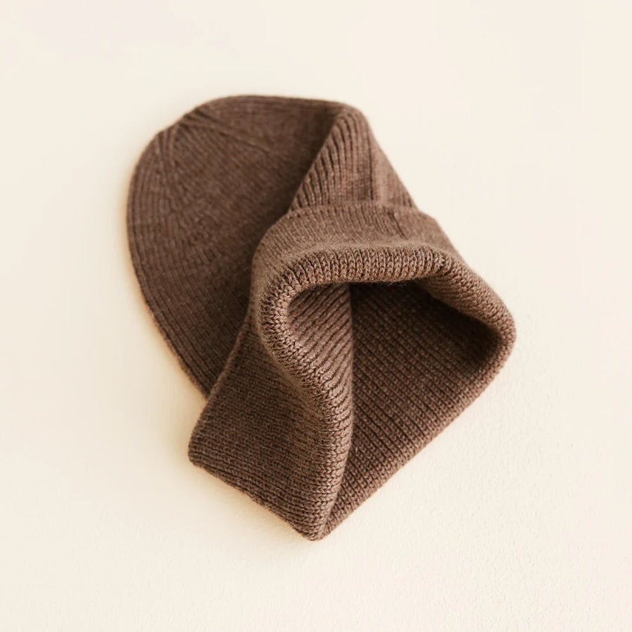 Hvid - Beanie Fronzie - Newborn - Merino wol - 0-6 m - Mocha