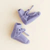 Hvid - Booties - Wollen Baby Sokjes - Lilac