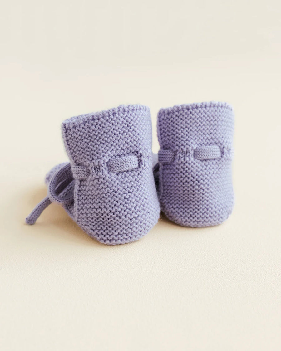 Hvid - Booties - Woolen Baby Socks - Lilac