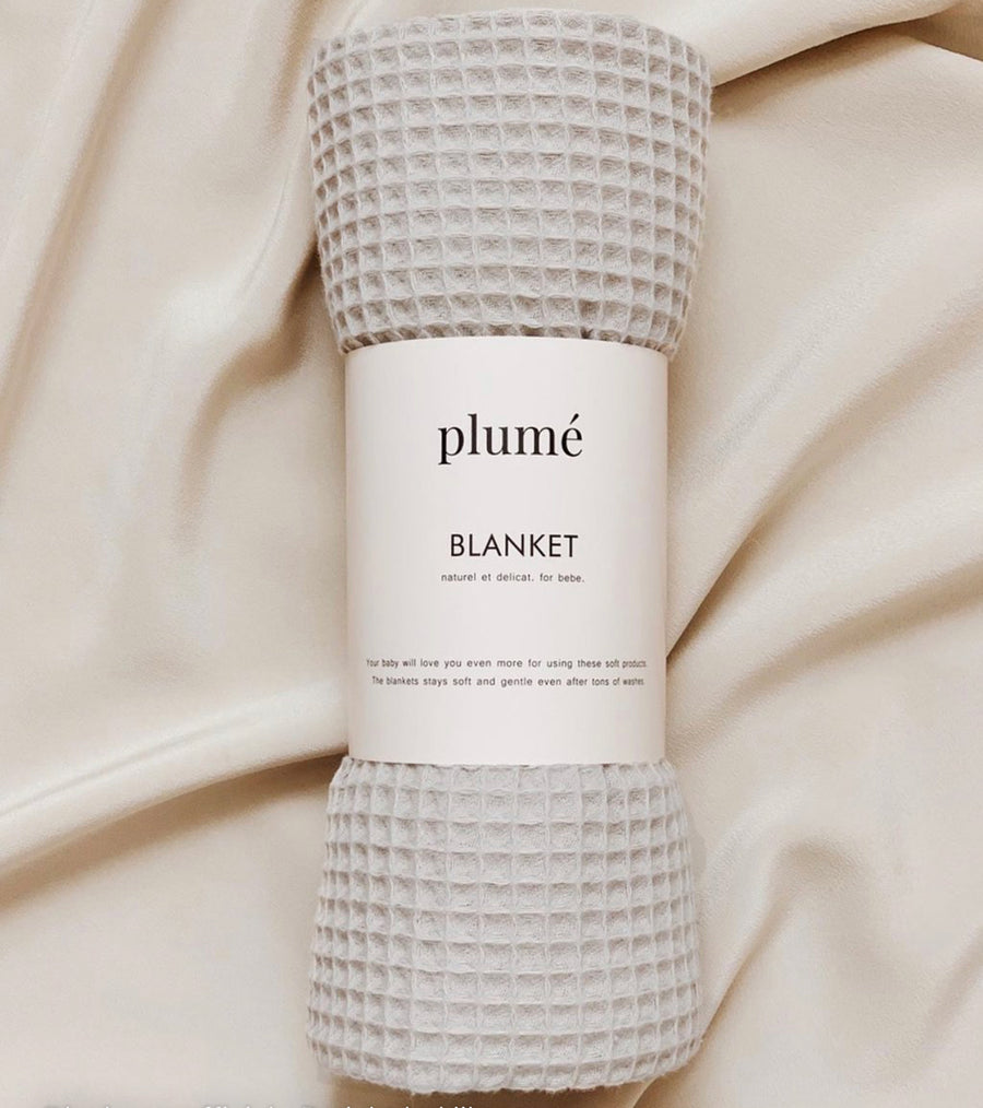 Plumé - waffle blanket - light grey